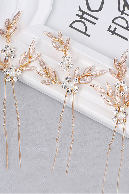 Crystal Floral Hairband&Hairpins