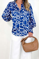 You've Got Me Collared Print Long Sleeve Top - 2 Colors