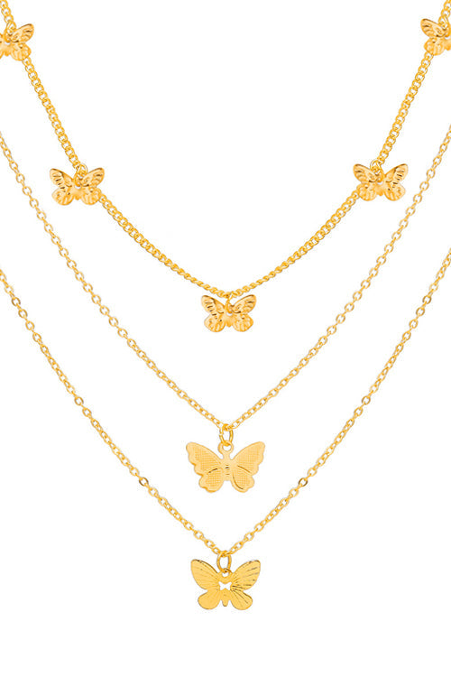 Growing Towards Glam Gold Butterfly Necklace