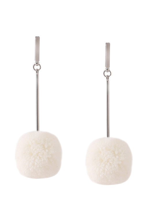 Fluffy Ball Hanging Earrings