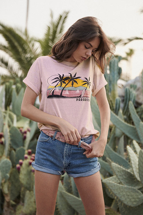 Tropical Coconut Palm Print Tee