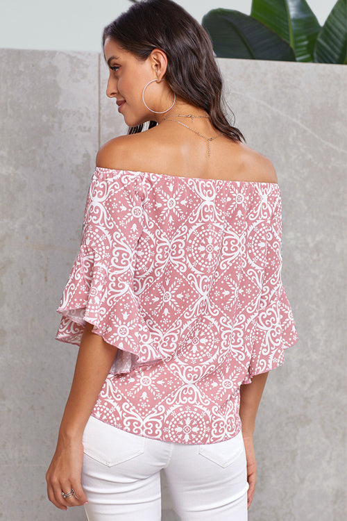 Style Spotting Off the Shoulder Print Top - 4 Colors