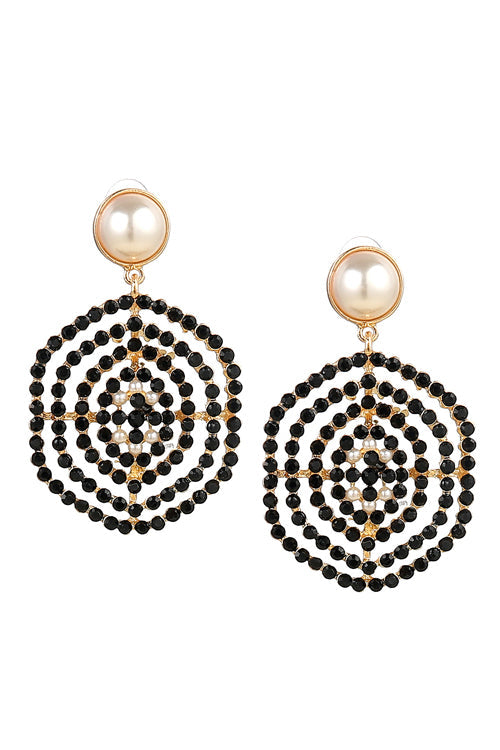 Rhinestone Hollow-out Earrings