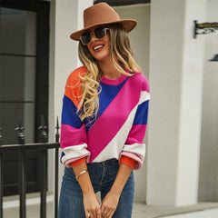 Trend4us Chic Striped Crewneck Sweater