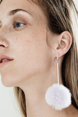 Fluffy Ball Hanging Earrings