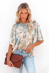 Weekday Chic Print Short Sleeve Top