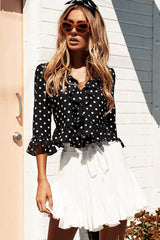 Upstage Polka Dot Ruffle Shirt - 2 Colors