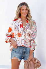 Wild Confidence Mix Print Button Down Top