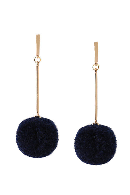 Fluffy Ball Hanging Earrings