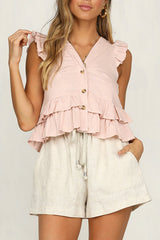 Sweet Songbird V-neck Layered Ruffle Top - 3 Colors