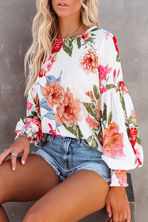 Sweetest Blooms Floral Printed Smocked Top