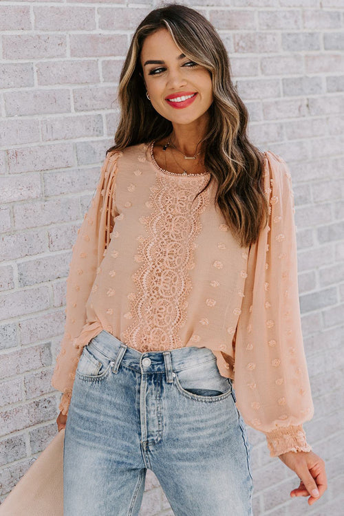 Easily Loved Polka Dot Lace Up Top - 2 Colors