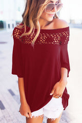 Hollow-out Casual Blouse - 4 Colors