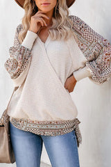 Sweetest Desire Print Wrap Knit Top