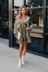 Gift Of Love Velvet Long Sleeve Mini Dress