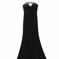 High Slit Velvet Long Dress