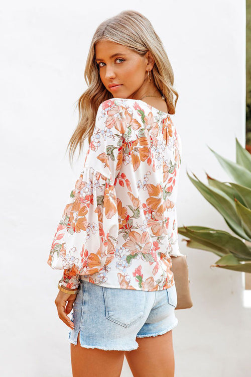 Sweetest Blooms Floral Printed Smocked Top