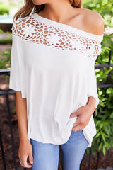 Hollow-out Casual Blouse - 4 Colors