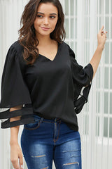 Sweetly Charmed V-Neck Bell Sleeve Top - 5 Colors