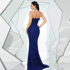 Sequin Celebrity Long Evening Party Dress