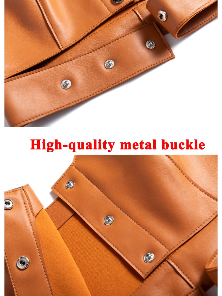 Sling Leather Tube Top Mujer