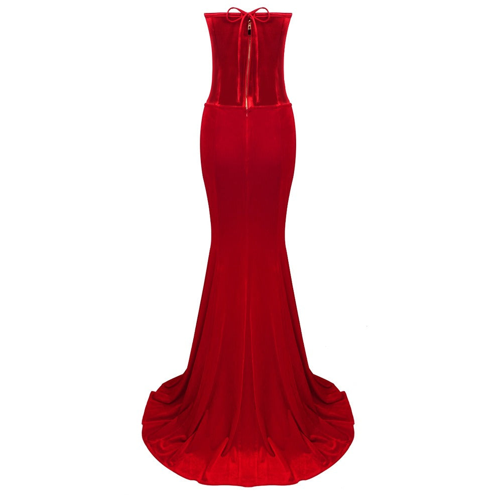 Red Velvet Cocktail Party Dresses