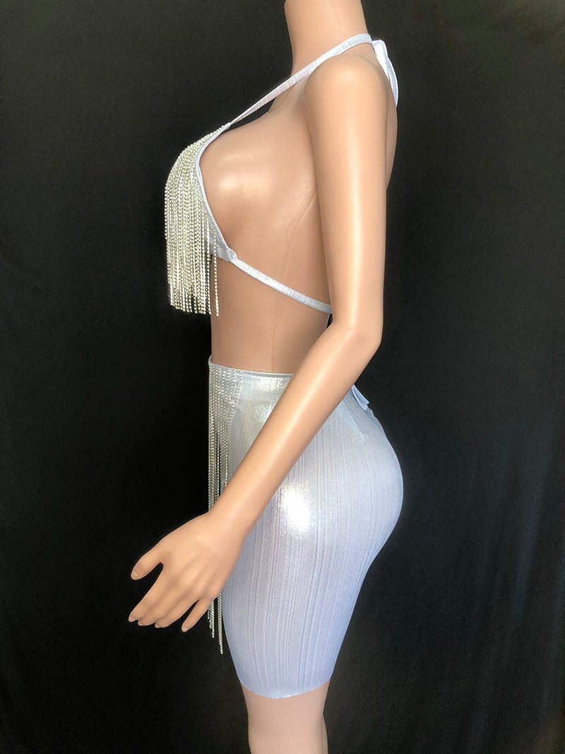 Shiny Tassels Two Piece set