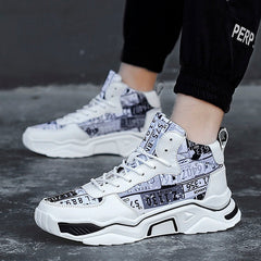 Graffiti Canvas High Top Sneakers