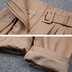 Genuine Leather Women Trousers