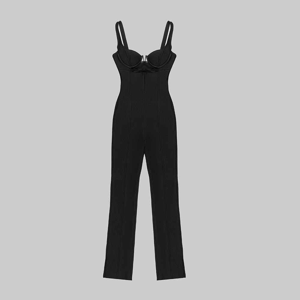 Black Bandage Bodycon Jumpsuit