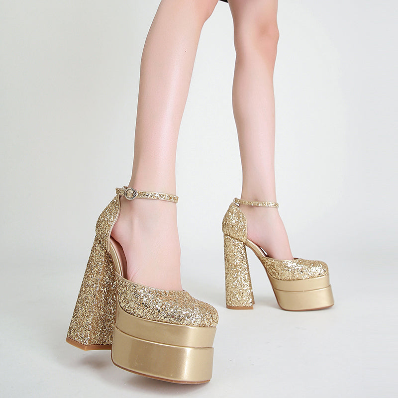 Shiny Heeled Sandals