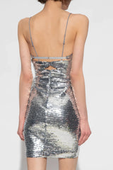 Trend4us Chic Silver Sequins Short Dress