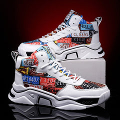 Graffiti Canvas High Top Sneakers