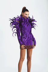 Backless Feathers Min Dress