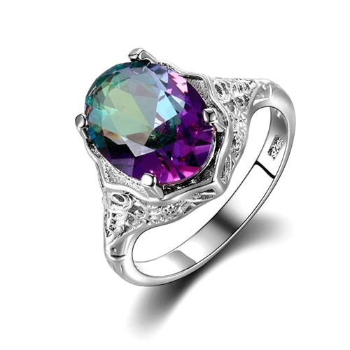 Genuine Mystic Topaz Ring