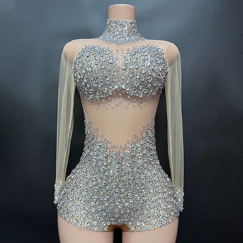 Chic Handmade Rhinestone Romper