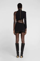One Shoulder Sleeve Mini Dress