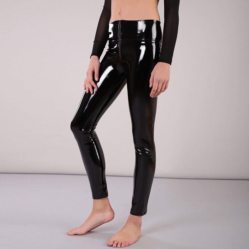 Patent Wet Look Leather Trousers