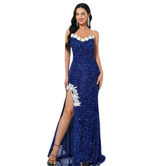 Sequin Celebrity Long Evening Party Dress