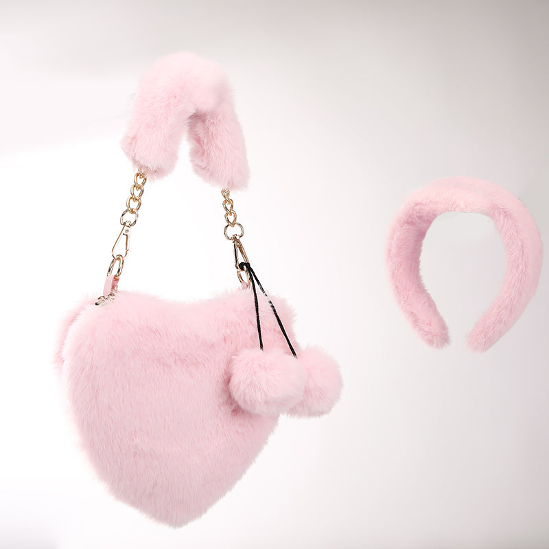 Fluffy Purse Headband Set 2022