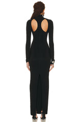 Black High Neck Evening Dress