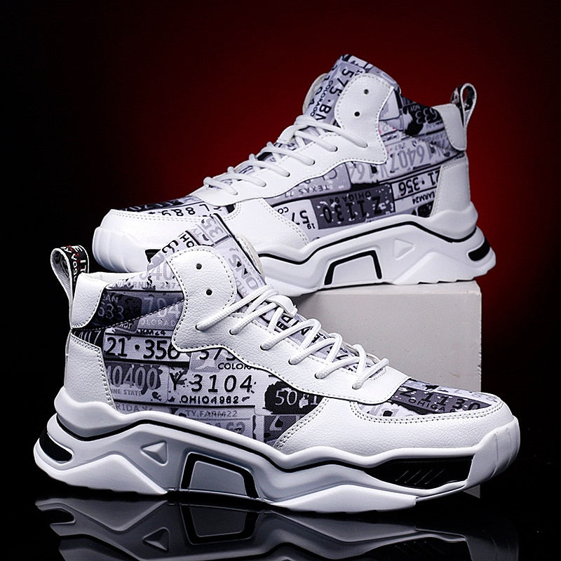 Graffiti Canvas High Top Sneakers