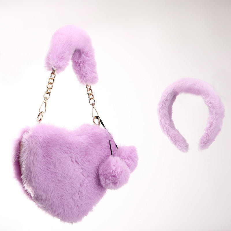 Fluffy Purse Headband Set 2022