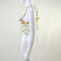 Luxury White Pearl Women Tops