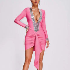 Chic Pink Bodycon Mini Dress