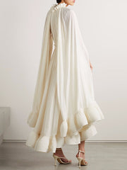 Irregular Cloak Sleeves Spliced Dress