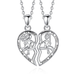 Sisters Swing Heart Necklace Set