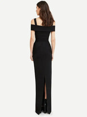 Chic Black Off Shoulder Evening Dress