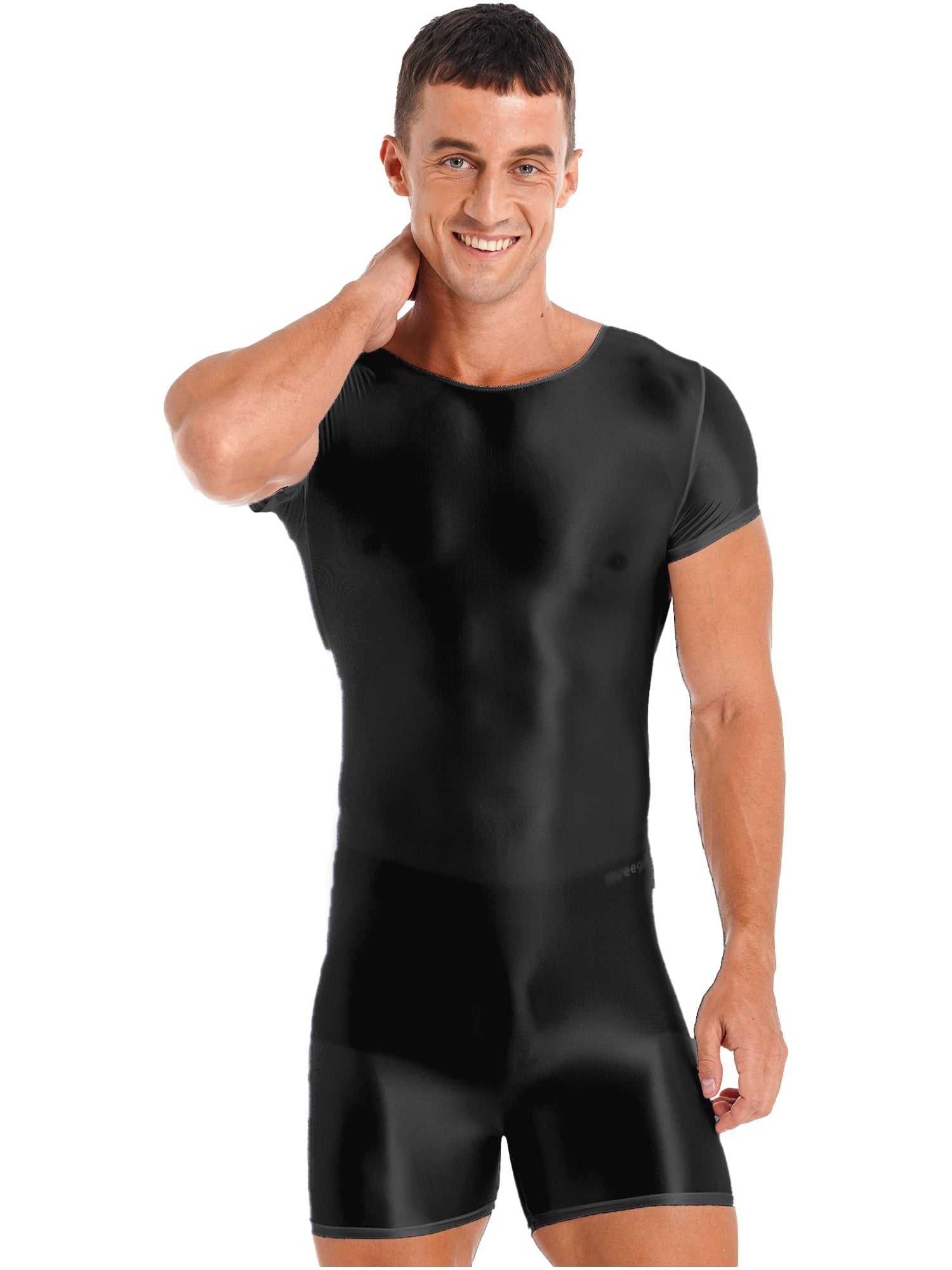 Mens Glossy Bodysuit Swimwear