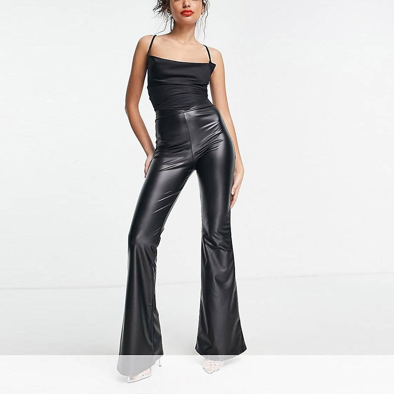 PU Wide Leg Trousers